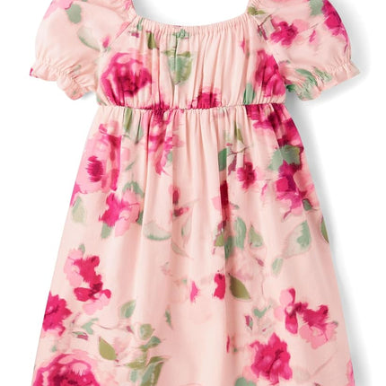 The Children's Place Baby Girls' and Toddler Short Sleeve Dressy Dresses, Crystal Pink, 2T