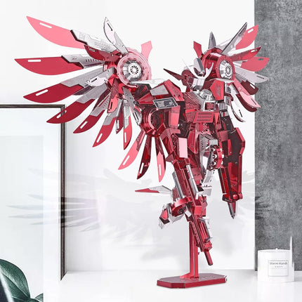 Piececool 3D Metal Puzzles for Adults, Thundering Wings Figure Mecha Model Kits Steel Metal 3D Model Building Blocks, Brain Teaser DIY Learning Toys for Teens Man Woman, 215 Pcs