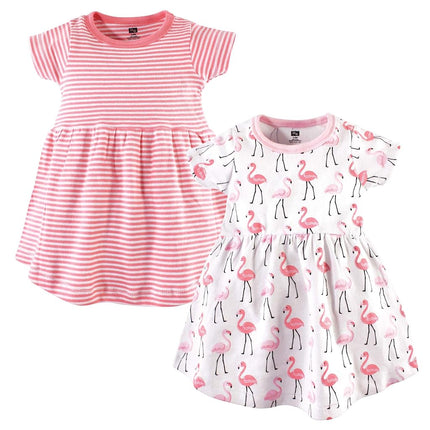 Hudson Baby Baby Girls' Cotton Dresses, Flamingos, 9-12 Months