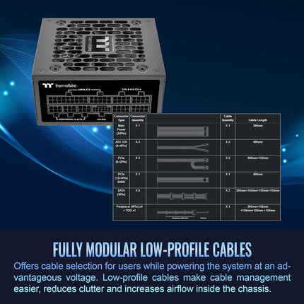 Thermaltake Toughpower SFX 1000W 80Plus Platinum ATX 3.1 Standard Power Supply; 600W 12V-2x6 Connector Included; Full Modular; 90mm FDB Fan; PS-STP-1000FNFAPU-1; 7 Year Warranty