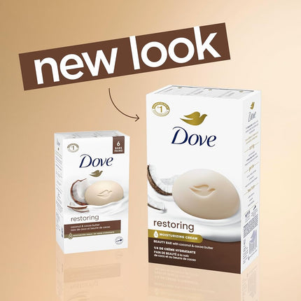 Dove Purely Pampering Beauty Bar More Moisturizing Than Traditional Bar Soaps Coconut Milk Made With 1/4 Moisturizing Cream 3.75 oz 8 Bars