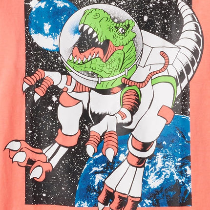 Camisetas gráficas de manga corta para niño The Children's Place Boys' Gamer, paquetes múltiples, Dinosaurio Astronauta/Nave Espacial, Talla XL