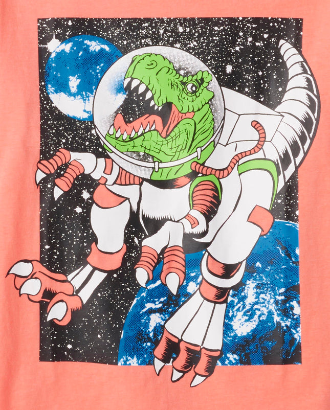 The Children's Place Boys' Gamer Short Sleeve Graphic T-Shirts,multipacks, Dino Astronaut/Spaceship, X-Large