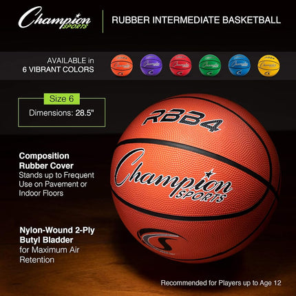 Champion Sports Pro Rubber Basketball, 28.5" Diameter