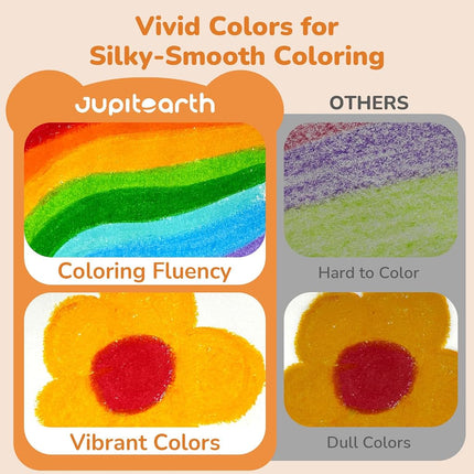 JUPITEARTH Silky Crayons for Toddlers 4-8, Twist & Non-Toxic, 48 Colors