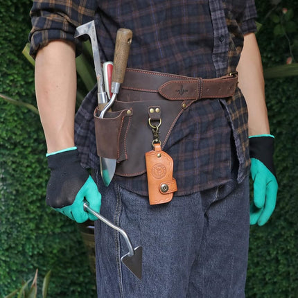 TOURBON Gardening Tool Belt Holder for Men Women, Adjustable Waist Tool Pouch Gardener Apron