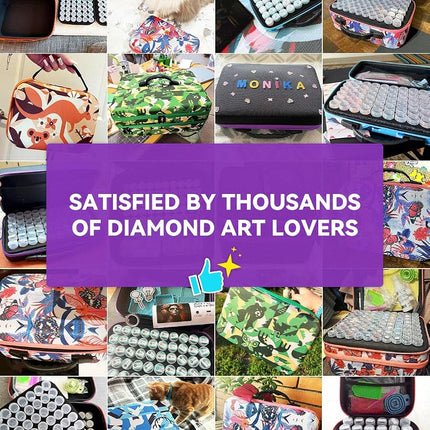 ARTDOT 60 Slots Storage Container for Diamond Painting Kits for Adults,Portable Diamond Art Storage Organizer with Accessories and Tools