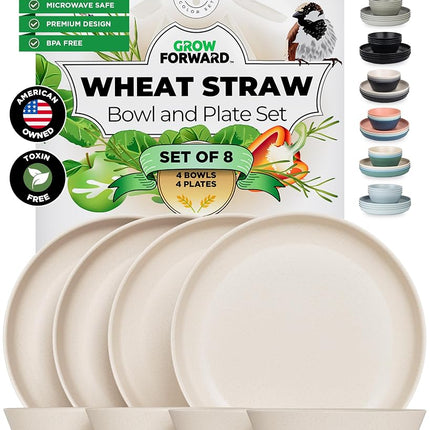 Grow Forward Premium Wheat Straw Dinnerware Sets -