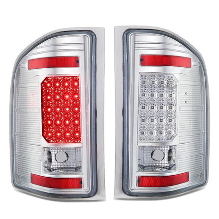 DNA MOTORING TL-CSIL07-LED-CH-CL LED Tail Light Assembly Driver & Passenger Side [Compatible with 07-14 Chevy Silverado 1500 2500 HD 3500 HD]