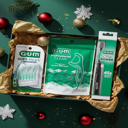 GUM Soft-Picks Advanced, brossettes interdentaires faciles à utiliser pour l'hygiène bucco-dentaire, brossettes interdentaires jetables avec étui de transport pratique, recommandées par les dentistes, 60 unités (lot de 3)