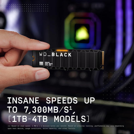 WD Black SN850X 2TB SSD M.2 2280 NVME PCI-E Gen4 Solid State Drive with Heatsink