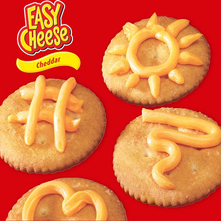 Easy Cheese Cheddar Cheese Snack, 8 oz Cans (Pack of 12)