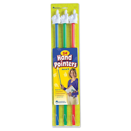 Learning Resources Extra Long Hand Pointers (Set of 3), Whiteboards, Presentation, Classroom Accessories, Teacher Aids