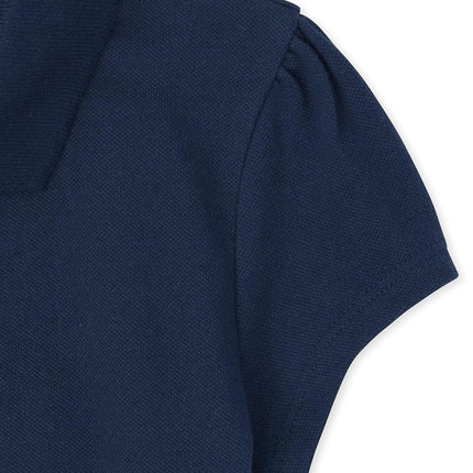 Polo piqué à volants à manches courtes The Children's Place pour filles, paquet de 6, rubis/bleu clair/blanc, taille M