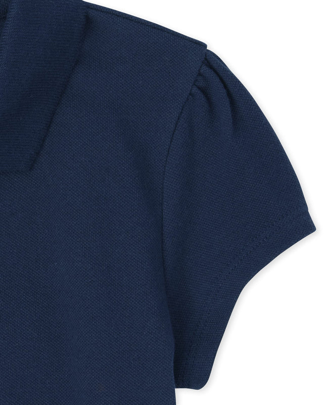 Polo de piqué con volantes y manga corta para niña de Children's Place, paquete de 6 unidades en rubí/azul marino/blanco, talla XXG