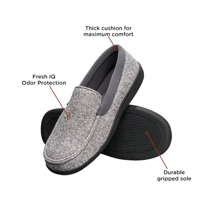 Hanes Boy's ComfortSoft Venetian Indoor/Outdoor Moccasin Slipper, Navy, Small Little Kid