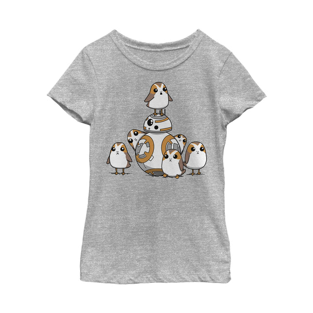 STAR WARS Episode IX BB8 and Porgs Girl's Crew Tee