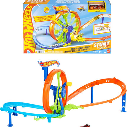 ​Hot Wheels Rapid Launch & Loop Track Set & Toy Ca
