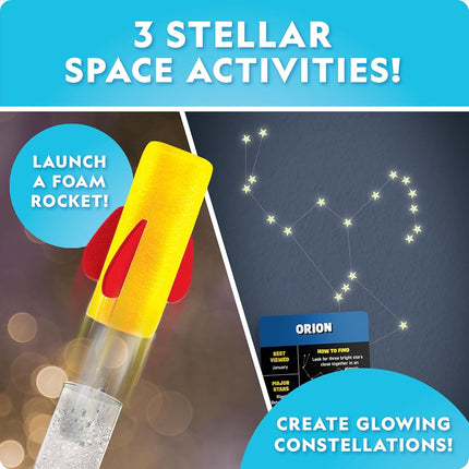 National Geographic Mega Space Activity Kit - Science Experiment & Craft Kit for Kids with 100+ Pieces, Launch a Rocket, Make Constellations with Glow in The Dark Stars, Paint a Solar System & More