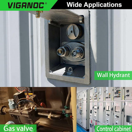Viganoc 2Pc. 4 Way Sillcock Key Set, Utilities Key, Multi-Functional Water Key, Fits Most Sillcock, Stopcock, Water Spigots, Wall-Hydrant, Control Cabinet and Valves