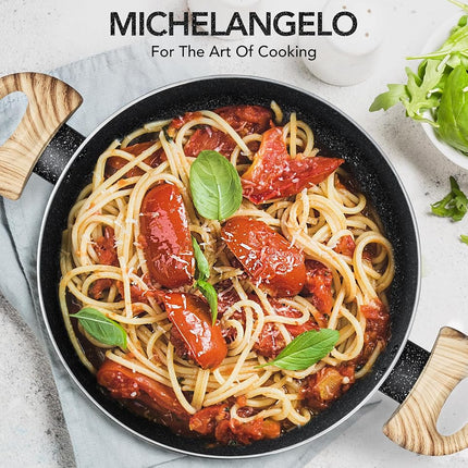 MICHELANGELO 8 Quart Stock Pot With Lid, Nonstick Cooking Pot, Large Induction Soup Pot for Cooking, Stockpot With Healthy Coating