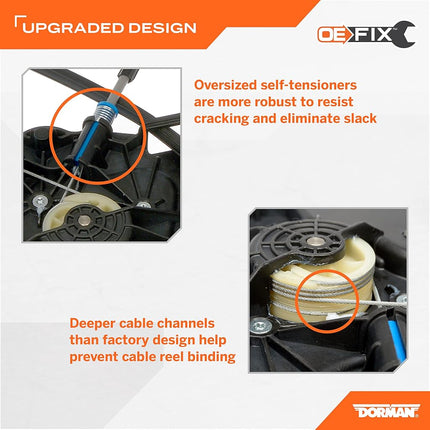 Dorman 740-603 Regulador de elevalunas eléctrico delantero del lado del pasajero (solo regulador) compatible con modelos selectos de Tesla (OE FIX)
