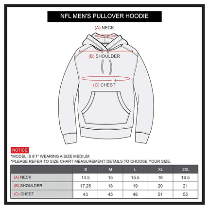 Ultra Game NFL Mens Vintage Super Soft Fleece Pullover Hoodie