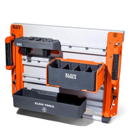 KLEIN TOOLS BC700WA LiftPro 24-Inch Wall Mount System, Heavy-Duty Modular Tool Organization with Four Interior Rails and One Exterior Rail, 50-Pound Capacity Per Rail For Man Lift and Scissor Lift