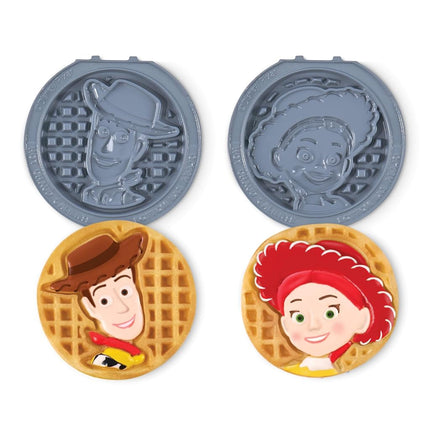 Disney Dash MultiMaker® Mini System Removable Plate Set - Ceremic Coating Replacement Plates for Waffle Breakfast - Waffle Maker Not Included - 4-Inch - 2-Pack - Toy Story Woody & Jessie