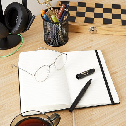 Moleskine x Kaweco, Classic Hard Cover Notebook and Rollerball Refillable Pen in ABS Plastic for Writers, Note-Takers, Refill 0.7mm With Black Ink Included, Colour Black