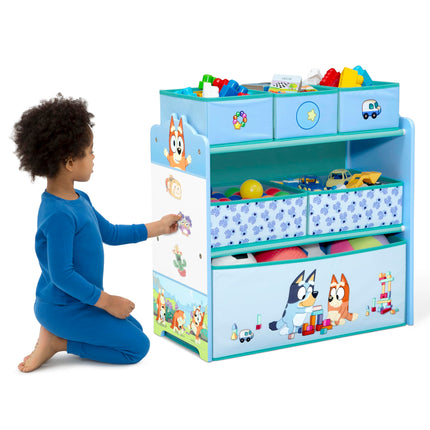 Delta Children - Organizador de juguetes de 6 cubos Bluey Design & Store - Certificación Greenguard Gold, azul