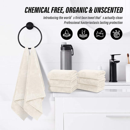 MOONQUEEN 18 Pack Premium Hand Towels - Quick Drying Microfiber Coral Velvet Highly Absorbent Multipurpose Use as Hotel, Bathroom, Shower, Spa, Towel 16 x 28 inches (Cream) Hand Towels - 18 Pack