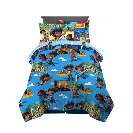 Juego de sábanas y edredón supersuave Franco Kids con funda, tamaño Twin de 5 piezas, Santiago of the Seas