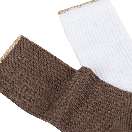 Skechers Men's 6 Pack Work Crew Socks, Coffee/White/Khaki, 9-13 UK