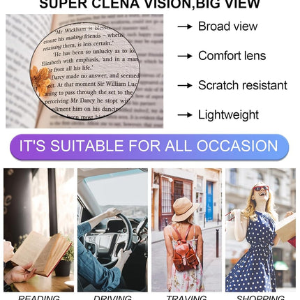OCCI CHIARI Womens Reading Glasses +2.0 Round Reader +200(+1.0 +1.25 +1.5 +1.75 +2.0 +2.25 +2.5 +2.75 +3.0) Lightweight Frame
