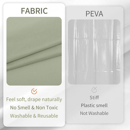 ALYVIA SPRING Extra Long Fabric Shower Curtain Liner Waterproof - 72" x 84", Soft & Lightweight XL Shower Curtain with 3 Magnets, Machine Washable - 72x84, Desert Sage