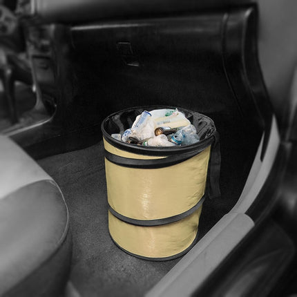 FH GROUP FH1121BEIGE Automotive Waterproof Portable Collapsible Large Beige Trash Can Garbage Container fits Most Cars, SUVs, and Trucks