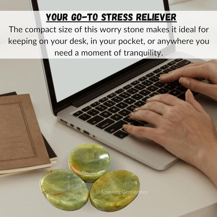 Amazing Gemstone Yellow Aquamarine Worry Stone Crystals and Healing Stones - Worry Stones for Stress Relief Gift - Piedra Crystal Fidget for Meditation, Relaxation - Unique Stocking Stuffers & Birthday Gifts