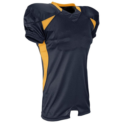 Maillot de football CHAMPRO Standard Huddle Stretch Polyester Dazzle pour adulte, marine, doré, grande taille