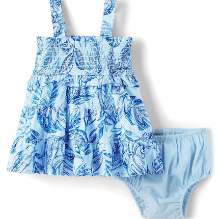 The Children's Place Baby Girls' and Newborn Casual Sleeveless Dress, Blue Floral, 6-9 Months