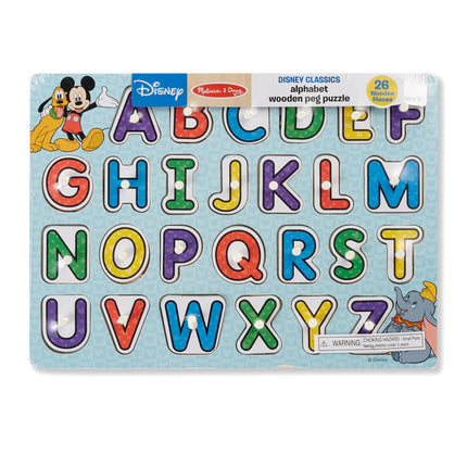 Puzle de clavijas de madera del abecedario de los clásicos de Disney de Melissa & Doug