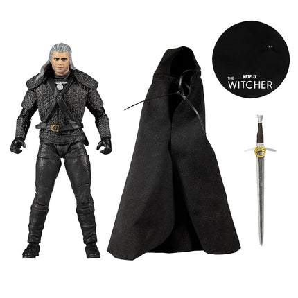 McFarlane Toys, Netflix The Witcher 7-inch Geralt of Rivia Action Figure with 22 Moving Parts, The Witcher Season 2 Collectible Figure with Collectors Stand Base– Ages 12+