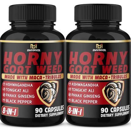 BMVINVOL 2Packs Horny Goat Weed Capsules - 180 Cap