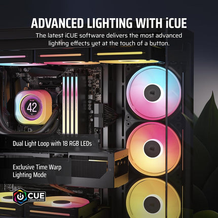 Corsair iCUE LINK LX120-R RGB 120mm PWM Reverse Fans – Triple Fan Kit – Low-Noise, Magnetic Dome Bearing, Dual Light Loops, QuikTurn™ Screws, Zero RPM Mode – Black