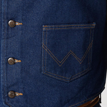 Wrangler Men's Unlined Vest?? ?? ????????????????chaleco Mezclilla Sin Forro???? ?'??? ??? ???????? denim outerwear vests, Denim, S UK