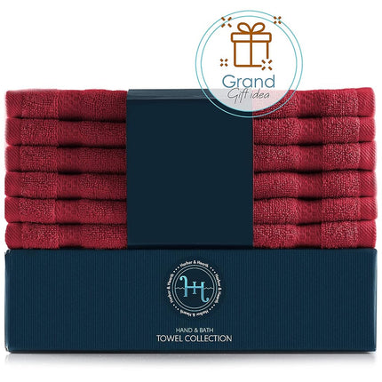 Hearth & Harbor 100% Ring Spun Cotton Washcloths 12 Pack - Washcloth for body and face, High Absorbent and Soft 33x33 cm Body Wash Cloth, Quick Dry - Black Washcloths