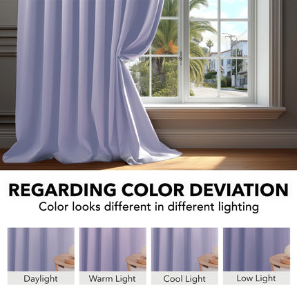 Deconovo Blackout Curtain Panels for Kids Bedroom, 42x72 Inch, Light Purple, 2 Panels - Room Darkening Back Tab and Rod Pocket Curtains