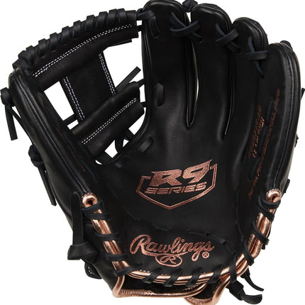 Rawlings R9 Fastpitch Softball Glove | Sizes 11.5"-13" | Multiple Styles Softball Glove, Women, Pro I-Web | Black, 11.75" | Infield