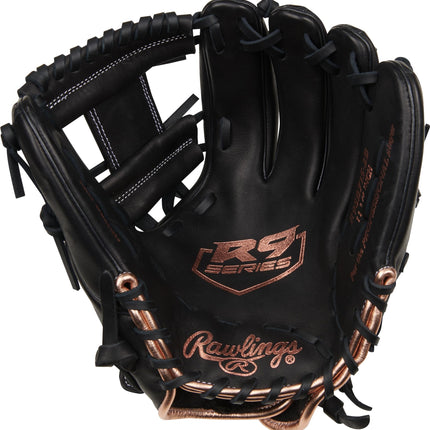 Rawlings R9 Fastpitch Softball Glove | Sizes 11.5"-13" | Multiple Styles Softball Glove, Women, Pro I-Web | Black, 11.75" | Infield