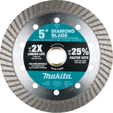 Makita E-02624 5" Diamond Blade, Turbo, Hard Material